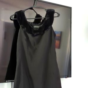 Collectif Clothing Faux Fur collar wiggle dress size 12